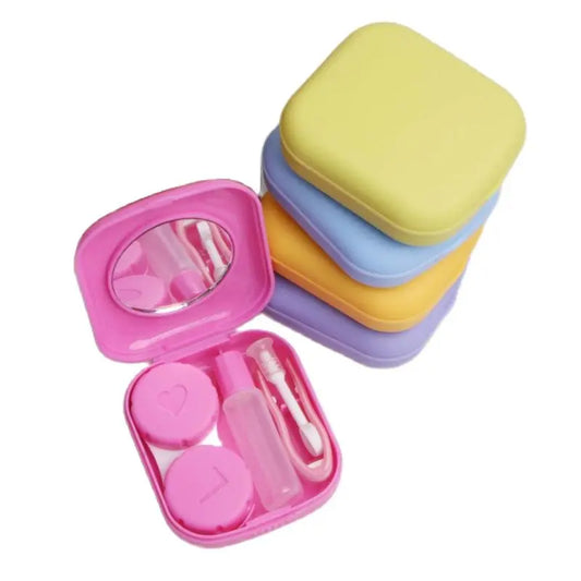 Lymouko Lovely Pocket Mini Contact Lens Case Travel Kit Easy Carry Mirror Lenses Box Container