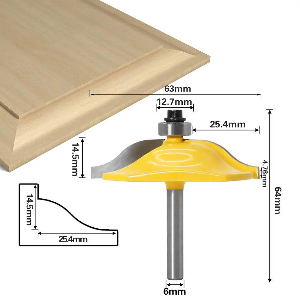 1-3PCS 6mm Shank Rail & Stile Router Bits-Matched Standard Ogee door knife Woodworking cutter Tenon Cutter for Woodworking Tools