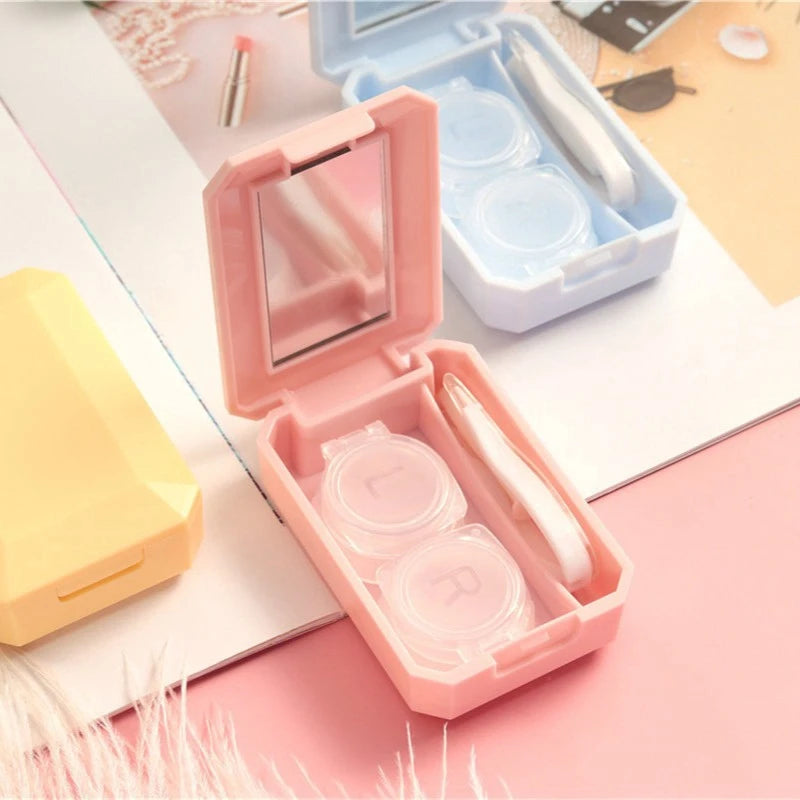 Contact lens Case Simple Lens Case with Stick Combination Box Mirror Set