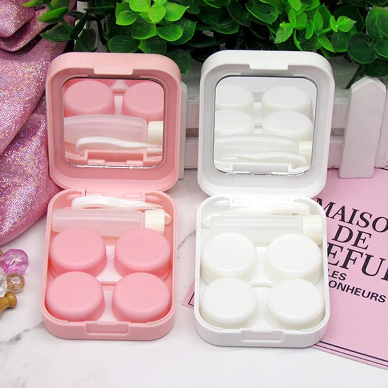 Strawberry Contact Lens Case with Stick Mirror Set Contact Lens Partner Container Storage Holder Random color