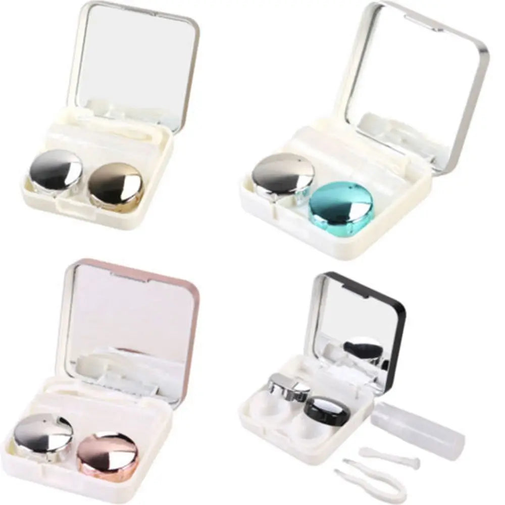 1PC contact lens case square travel portable solid color lens cover container holder storage soaking box fashion accessories