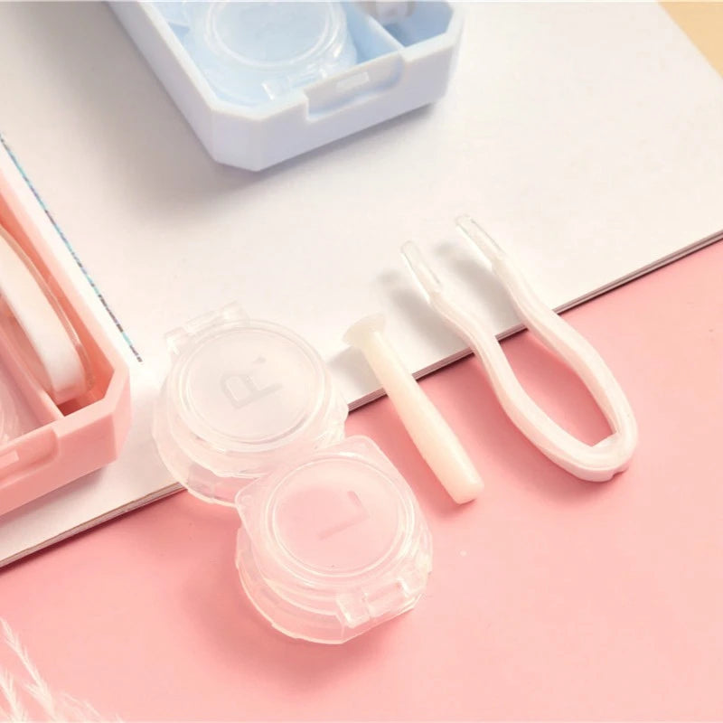 Contact lens Case Simple Lens Case with Stick Combination Box Mirror Set