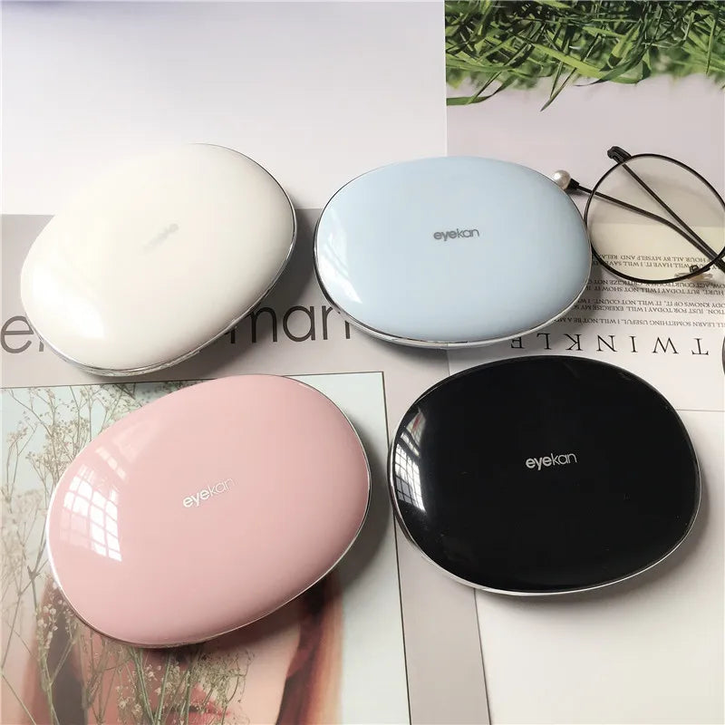 Ultra-thin Magnetic attraction Round contact lens case with mirror storage box Lens container gift elegant Eye contacts case