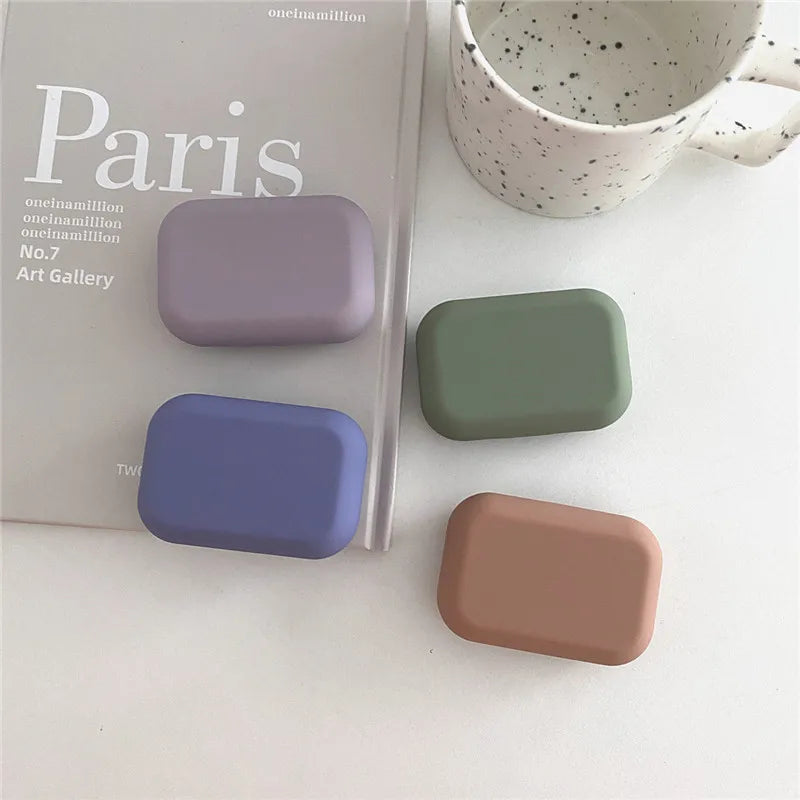 Mini Texture Matte Solid Color Contact Lens Case Women Ins Color Container Portable Travel Set Eye Lenses Storage Box