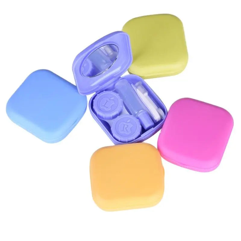 Lymouko Lovely Pocket Mini Contact Lens Case Travel Kit Easy Carry Mirror Lenses Box Container