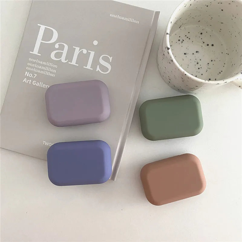 Mini Texture Matte Solid Color Contact Lens Case Women Ins Color Container Portable Travel Set Eye Lenses Storage Box