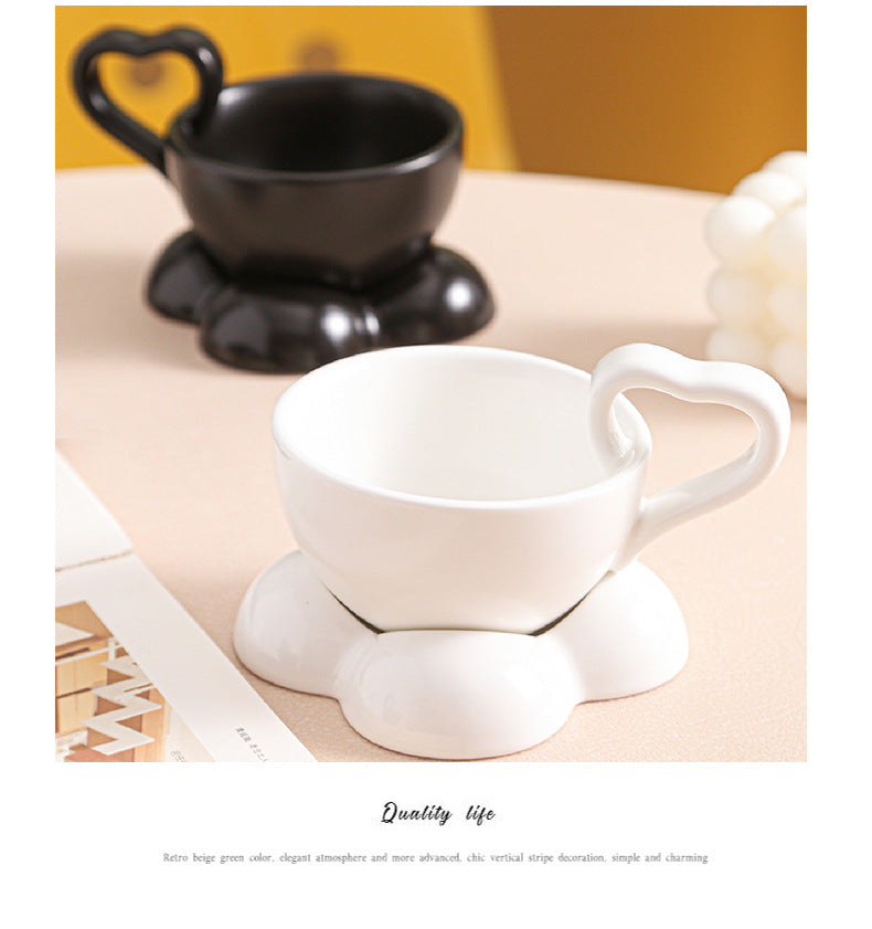 Ceramic Cloud Mug - Cute Coffee Cup Set with Detachable Coaster - Personalized for Hot & Cold Drinks, Water or Milk | 160 ml