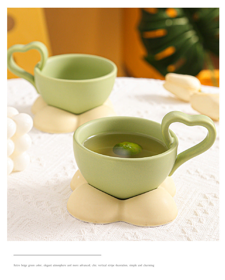 Ceramic Cloud Mug - Cute Coffee Cup Set with Detachable Coaster - Personalized for Hot & Cold Drinks, Water or Milk | 160 ml