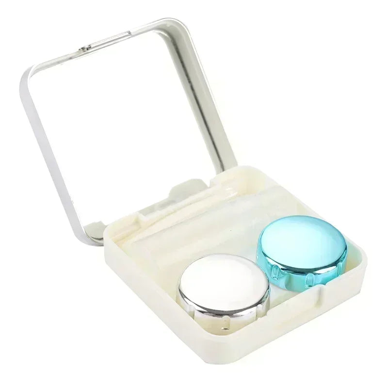 1PC Contact Lens Case Square Travel Portable Solid Color Lens Cover Container Holder Storage Soaking Box Fashion Accessories