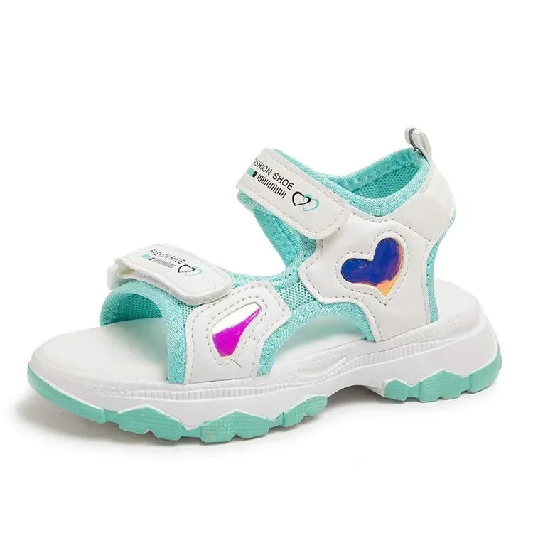 Girls' Candy Color Flats 2024 New Summer Kids Princess Sandals for Vacation Soft Sole Anti Slip Girls Beach Shoes Wear-resistant