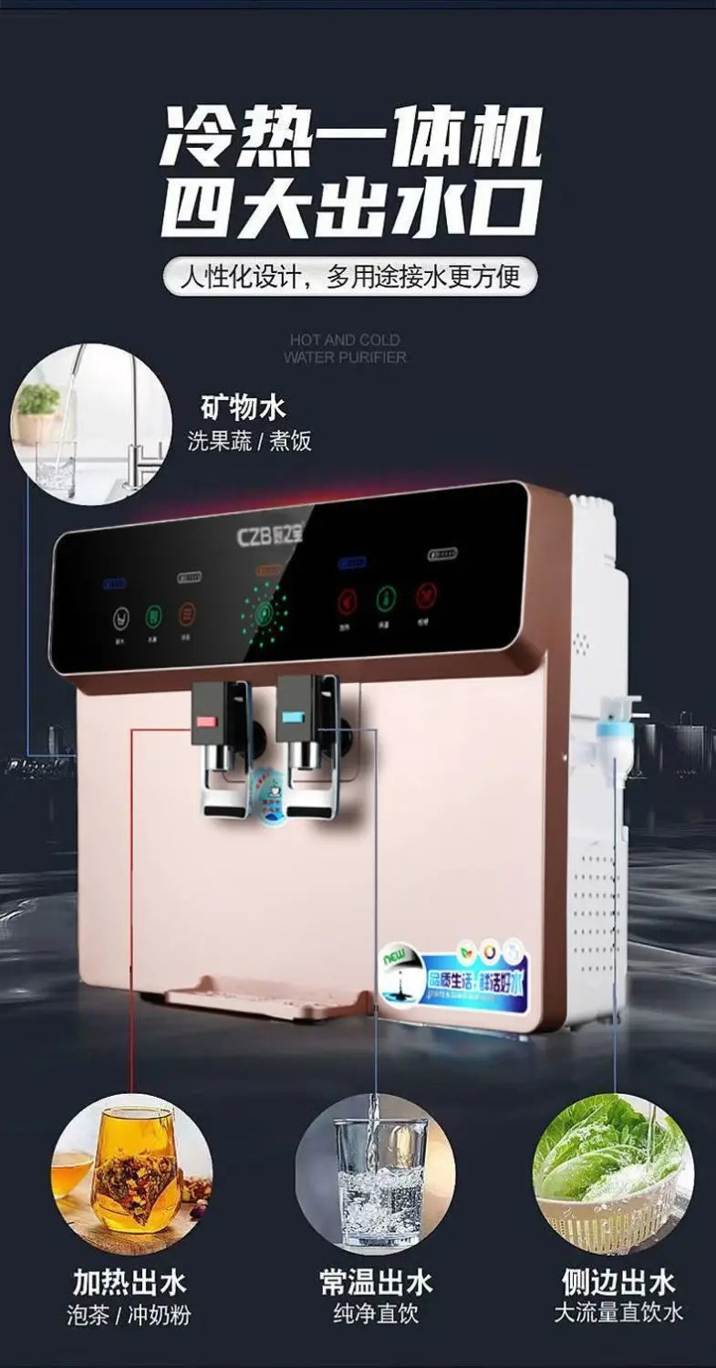 Purification and heating all-in-one  water purifier hot and cold water dispenser revers osmosis system