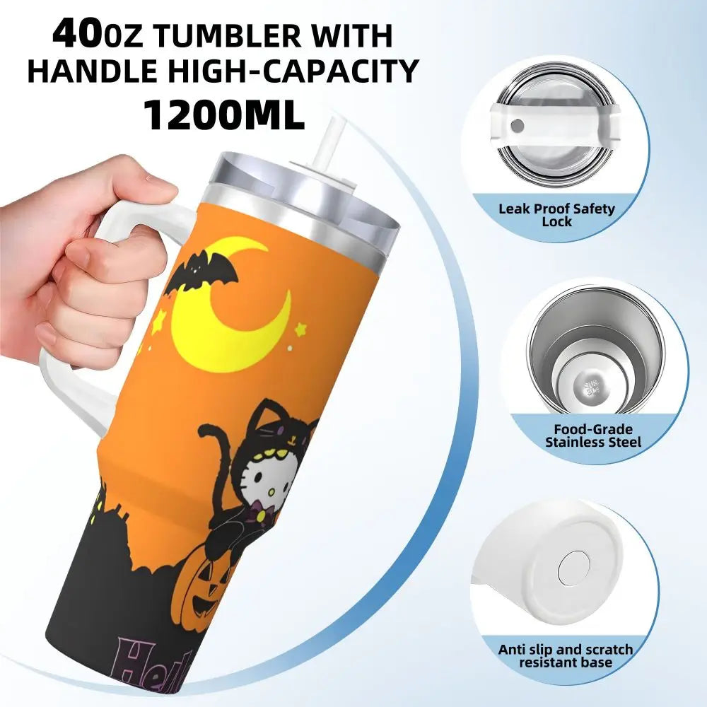 Stainless Steel Tumbler Hello Kitty Halloween Thermal Mug Insulated Cold and Hot Car Mugs Travelist Design Water Bottle