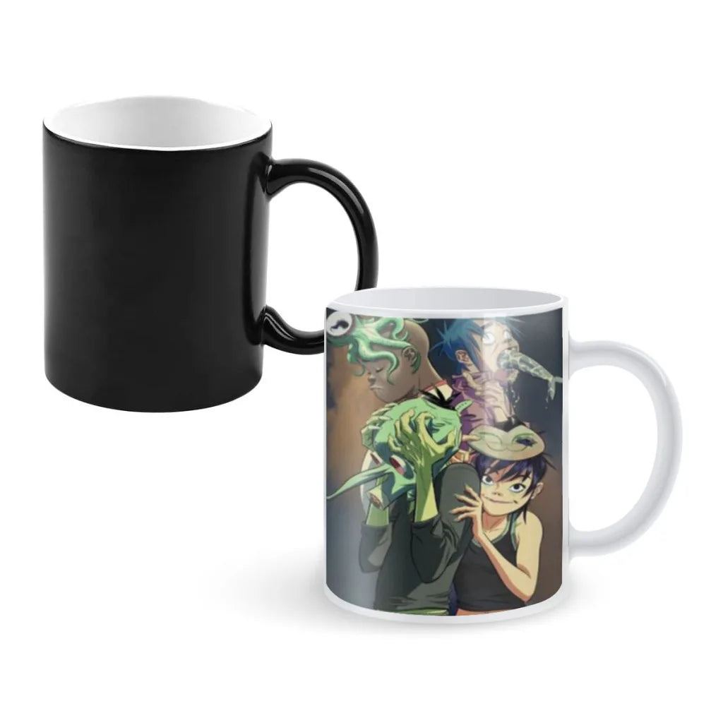 Retro Music Gorillaz Magic Hot Cold Heat Temperature Sensitive Color-Changing Coffee Tea Milk Mug Cup