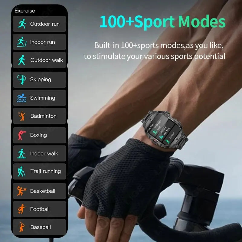 LIGE New Smart Watch 1.96 Inch Screen 420 MAh Bluetooth Call Voice Assistant Watch Sports Fitness Waterproof Smartwatch For Men