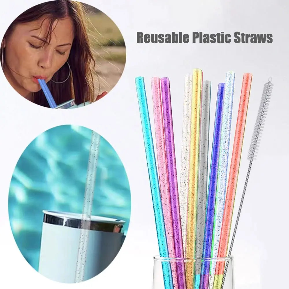 5Pcs Gifts Reusable Plastic Straws Portable Car Travel Cup Straw Car Cup Straws Cup Accessories for Stanley 40oz/30oz/20oz