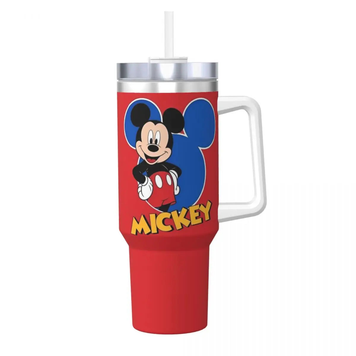 Mickey Mouse Stainless Steel Tumbler Beach Mugs Cup Large Capacity Thermal Cups Leakproof Cold and Hot Milk Tea Water Bottle