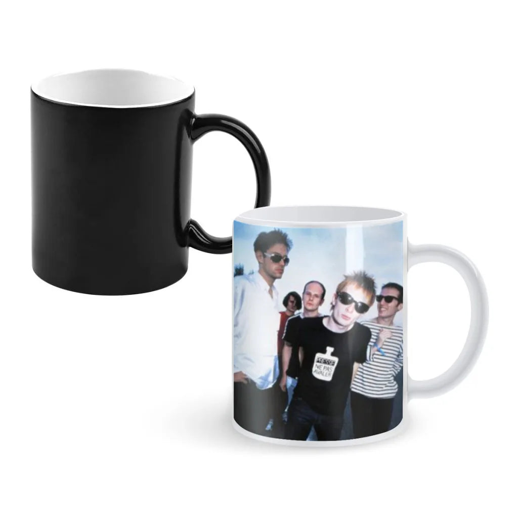 Rock Band Radiohead Music Art Nordic Magic Hot Cold Heat Temperature Sensitive Color-Changing Coffee Tea Milk Mug Cup