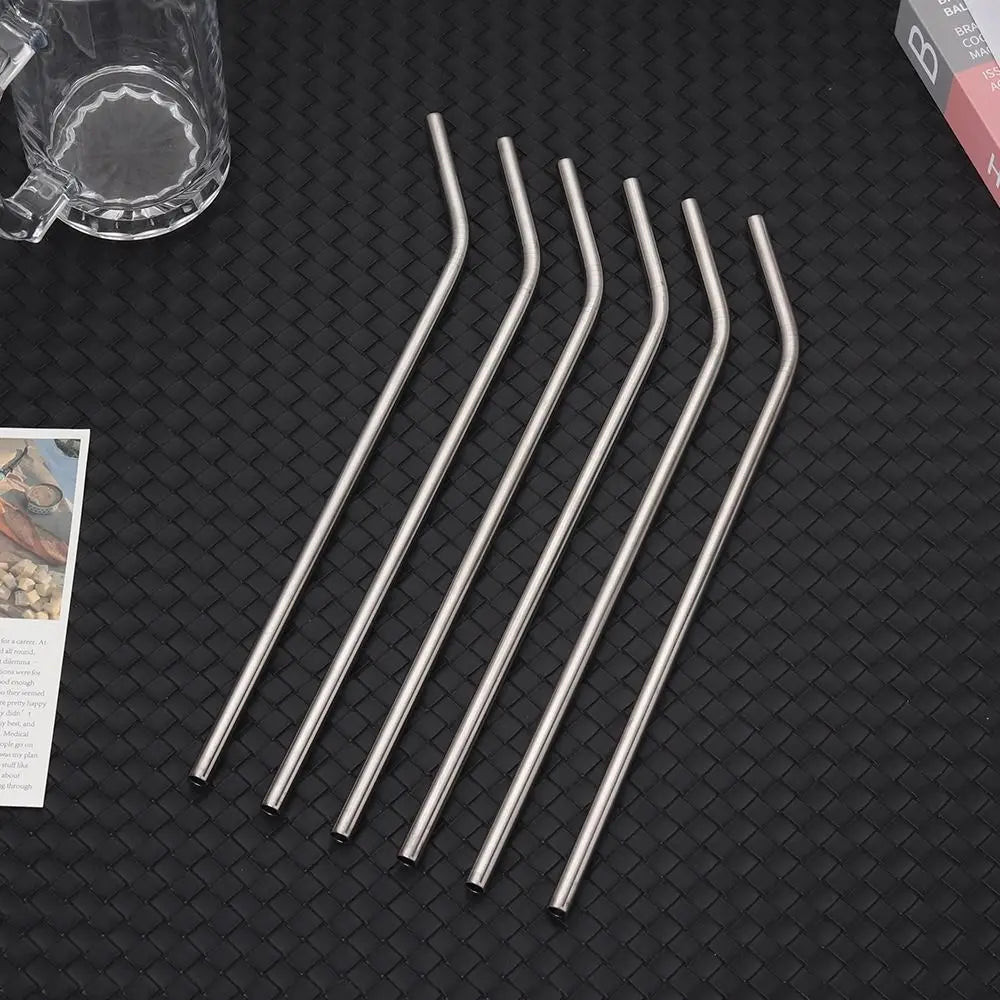 1Pcs Straight Bent Stainless Steel Straws 6mm 8mm Silver Replacement Straw Drinking Reusable for Stanley 30oz 40oz Tyeso Cup