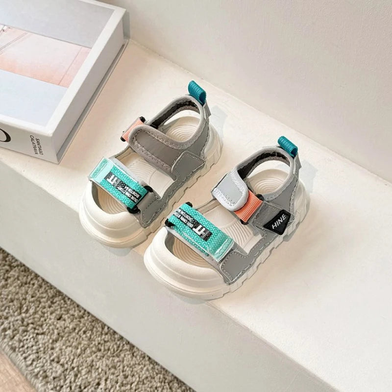 Children's Closed Toe Sandals Summer New Boy Shoes Girls' Beach Shoes Soft Bottom Non-Slip Baby Shoes Leisure