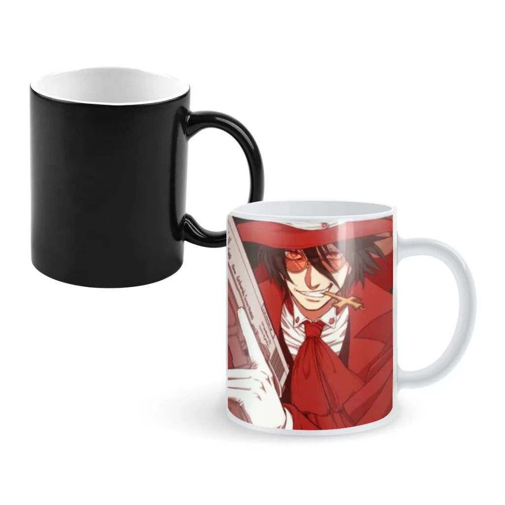 Alucard Hellsing Anime Movie Magic Hot Cold Heat Temperature Sensitive Color-Changing Coffee Tea Milk Mug Cup