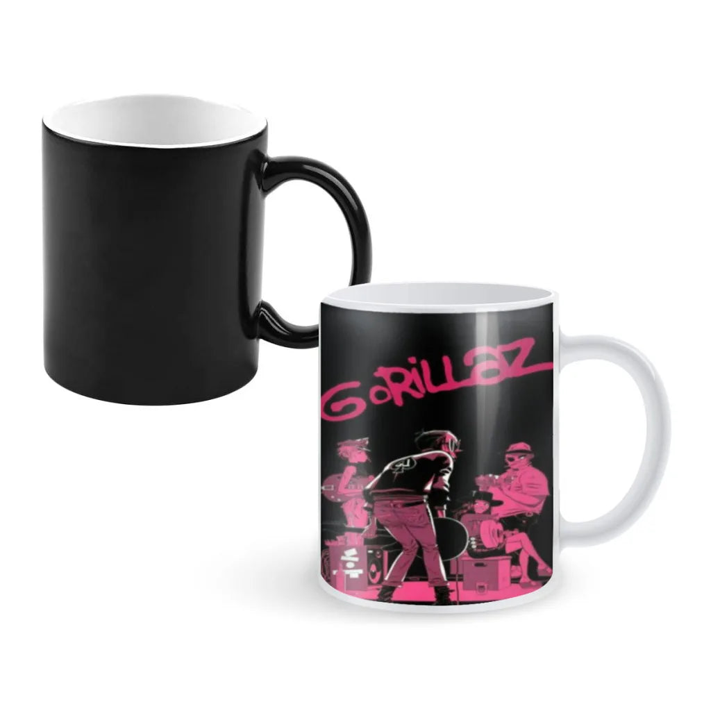 Retro Music Gorillaz Magic Hot Cold Heat Temperature Sensitive Color-Changing Coffee Tea Milk Mug Cup