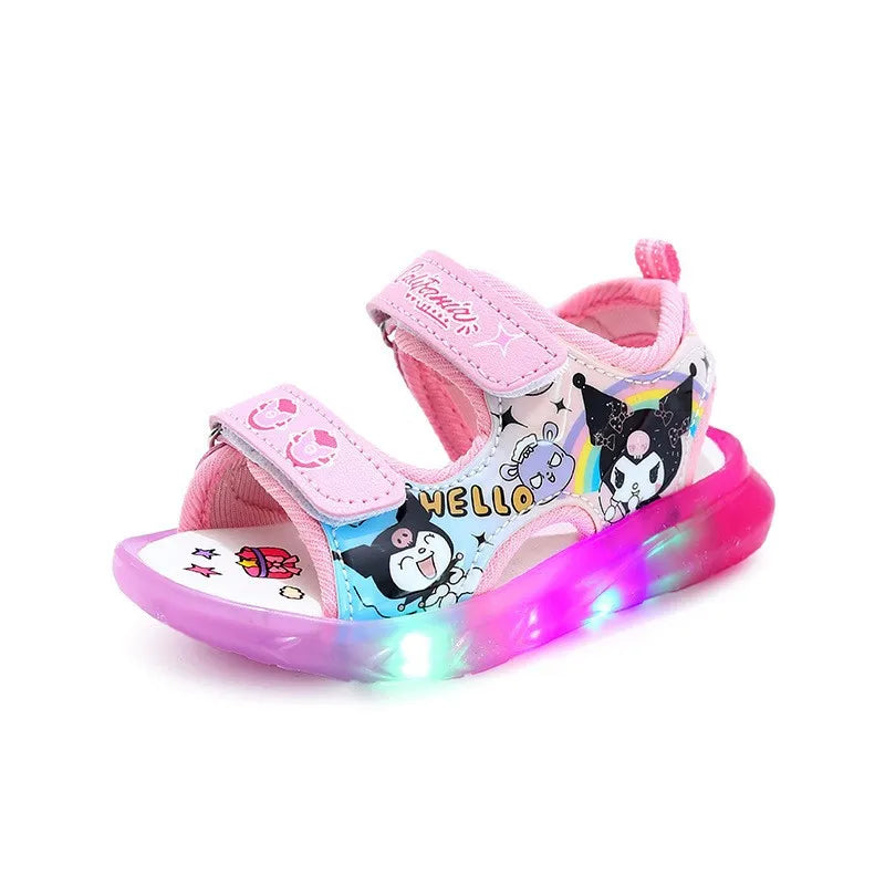 Hot Selling Sandals For Spring/summer 2024 Led Lights On Soles Cute And Fashionable Girls' Shoes  Comfortable Flat Flats