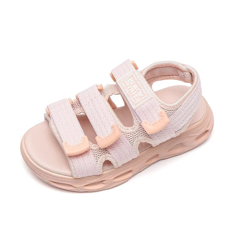 Girls' Sandals 2024 Summer New Soft Sole Princess Sports Beach Sandals