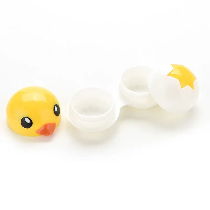 Cute Mini Eyewear Accessories Cartoon Duck Design Contact Lens Box Case Holder Container Case Simple and Cute