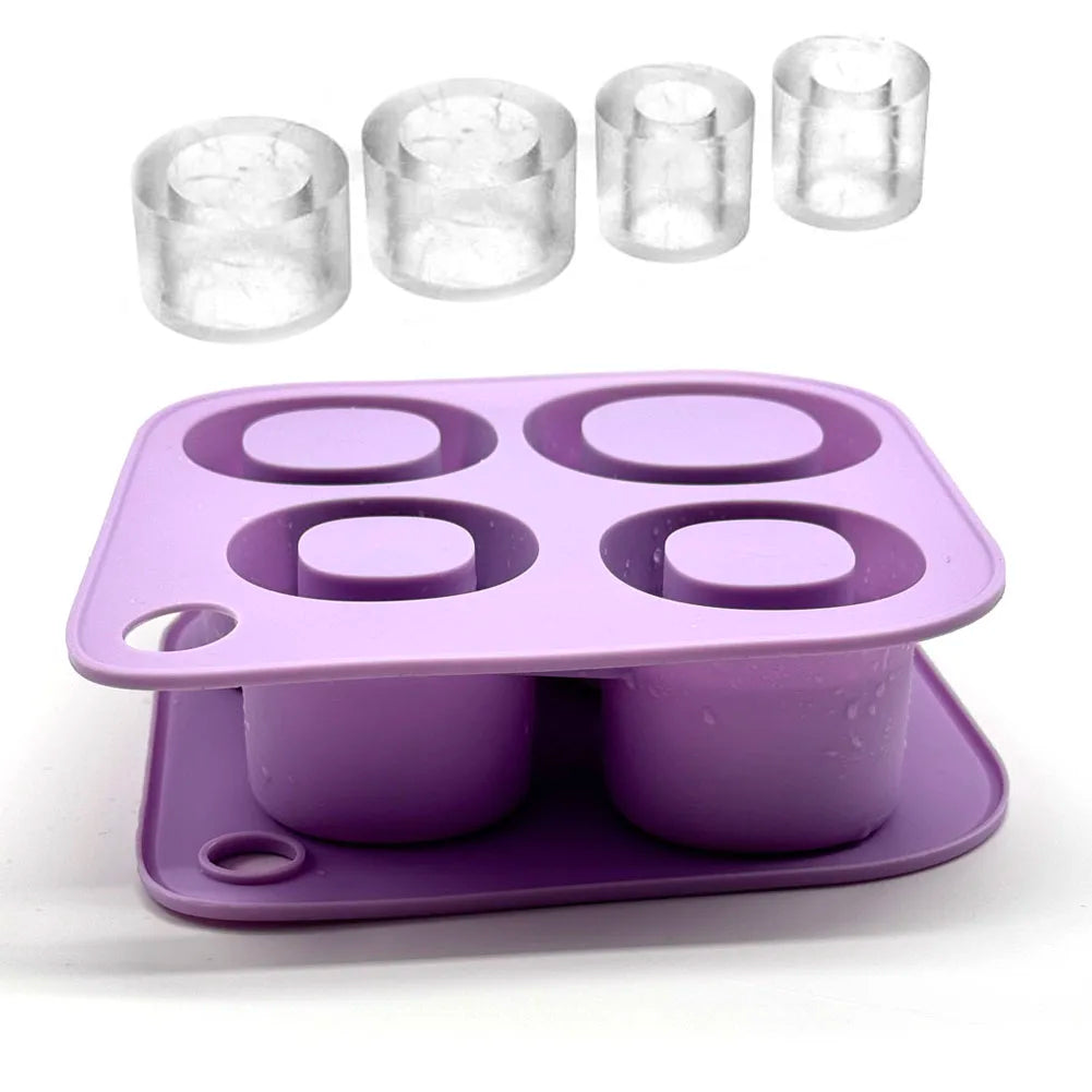 Ice Cube Tray Mold for Tumbler Stanley Cup Silicone Cylinder Ice Cube Maker Mold with Lid For 20oz 30oz 40oz