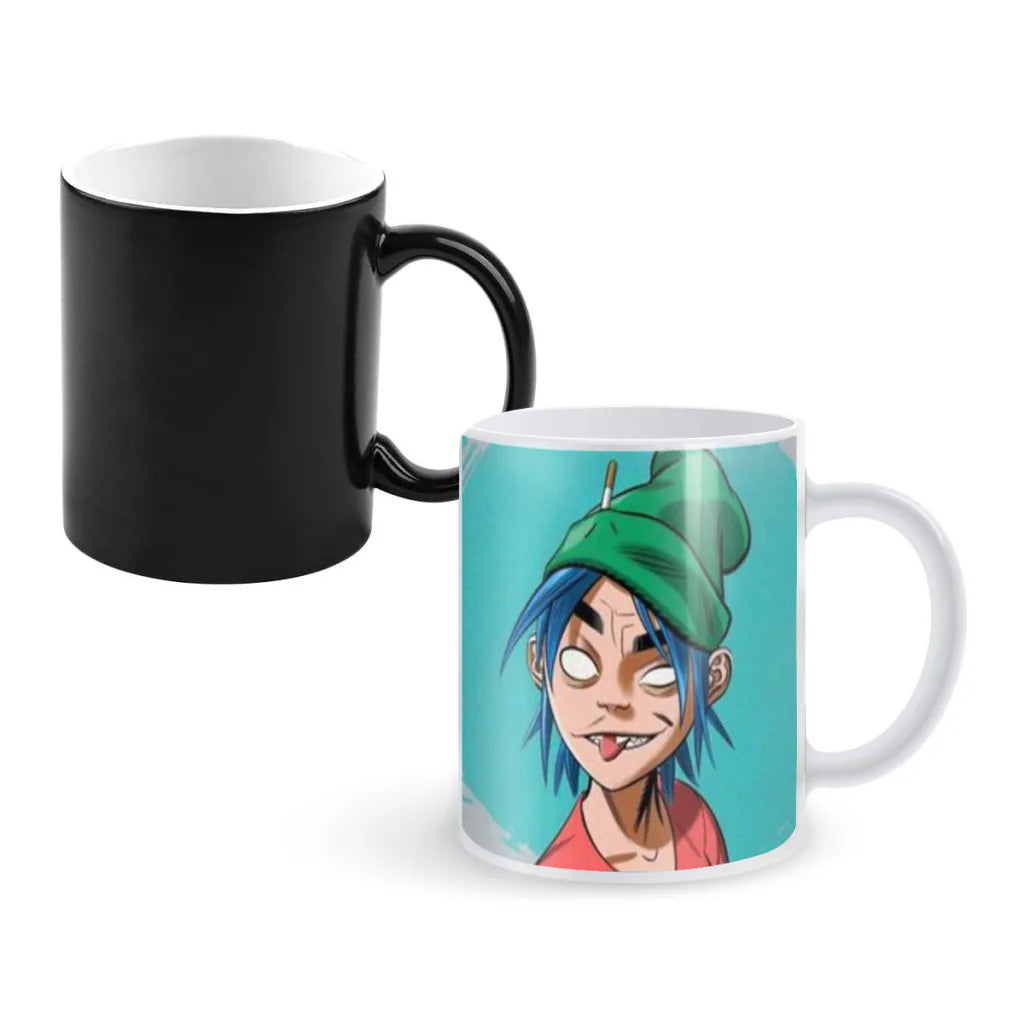 Retro Music Gorillaz Magic Hot Cold Heat Temperature Sensitive Color-Changing Coffee Tea Milk Mug Cup