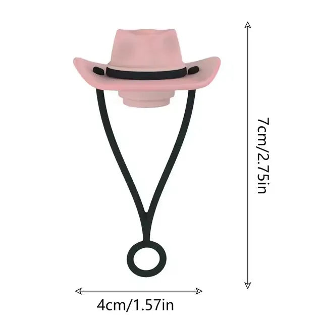 Silicone Cowboy Hat Straw Covers Caps Compatible With Stanleys Cup 30 40 Oz Tumbler Cute Funny Drinking Straw Tip Decoration