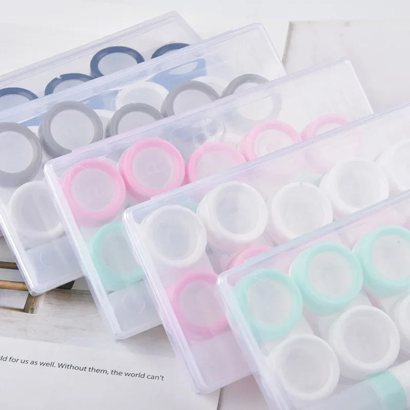 5 Pairs Contact Lens Case Eye Contact Lens Box Women Travel Contact Lenses Case Soak Container Lenses Box for Beauty Pupil