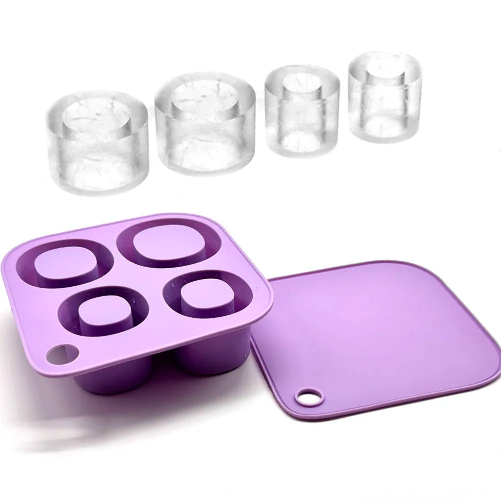 Ice Cube Tray Mold for Tumbler Stanley Cup Silicone Cylinder Ice Cube Maker Mold with Lid For 20oz 30oz 40oz