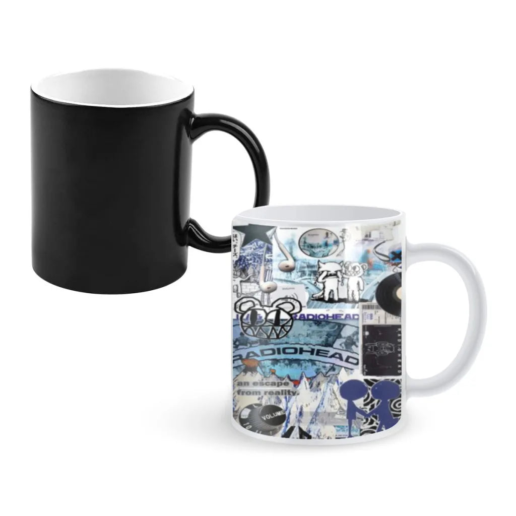 Rock Band Radiohead Music Art Nordic Magic Hot Cold Heat Temperature Sensitive Color-Changing Coffee Tea Milk Mug Cup