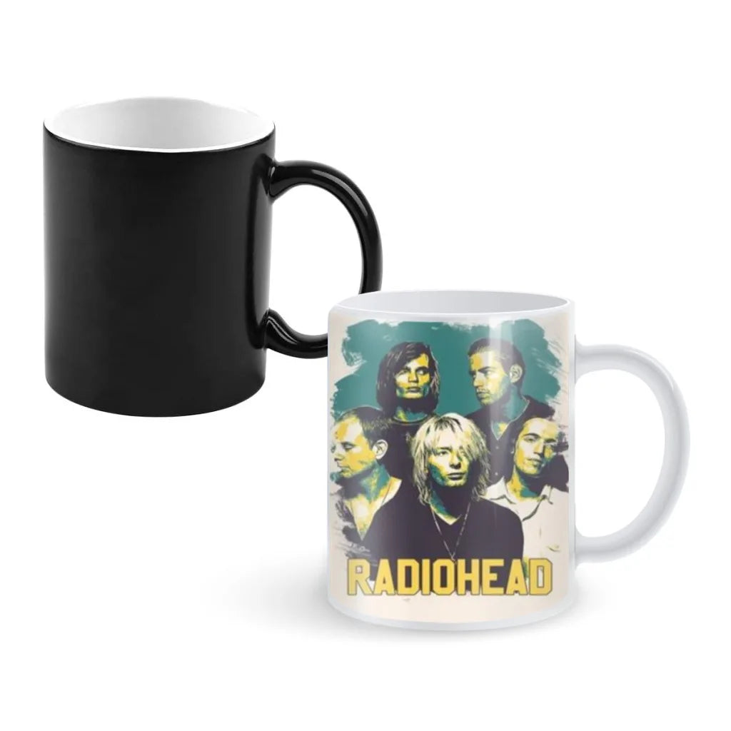 Rock Band Radiohead Music Art Nordic Magic Hot Cold Heat Temperature Sensitive Color-Changing Coffee Tea Milk Mug Cup