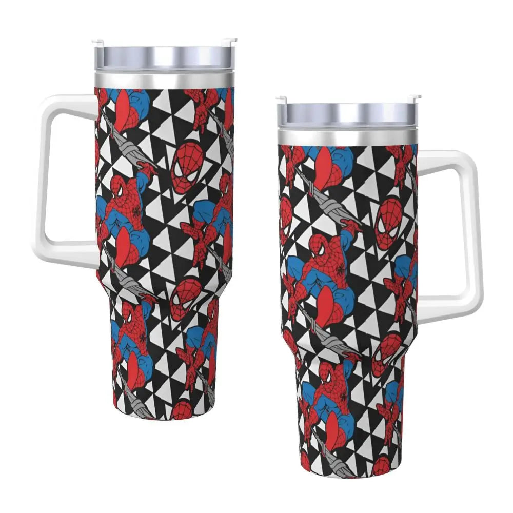 Stainless Steel Tumbler - Retro Spider-Man Themed Thermal Mug for Hot & Cold Drinks - Heat Preservation Car & Camping Water Bottle | 40 oz