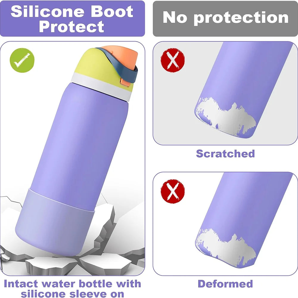 Silicone Water Bottle Boot For Owala 24oz 32oz 40oz, Anti-Slip Protective Sleeve Bottom Bumper Protector For Freesip, Twist