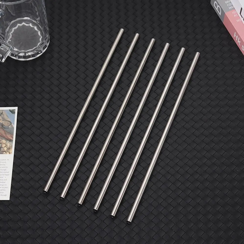 1Pcs Straight Bent Stainless Steel Straws 6mm 8mm Silver Replacement Straw Drinking Reusable for Stanley 30oz 40oz Tyeso Cup