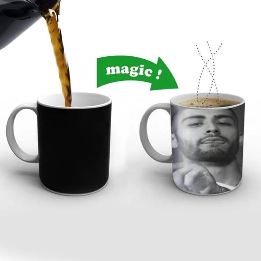 Singer Z-Zayn M-Malik Magic Hot Cold Heat Temperature Sensitive Color-Changing Coffee Tea Milk Mug Cup