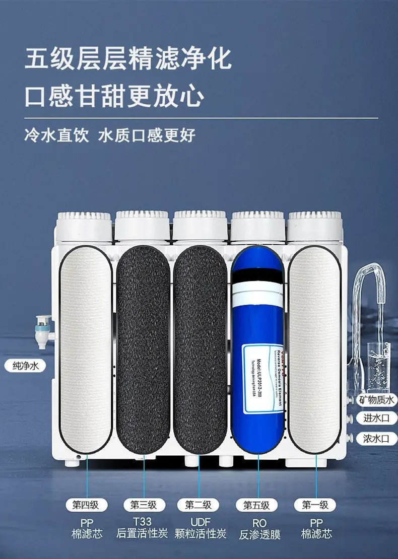 Purification and heating all-in-one  water purifier hot and cold water dispenser revers osmosis system