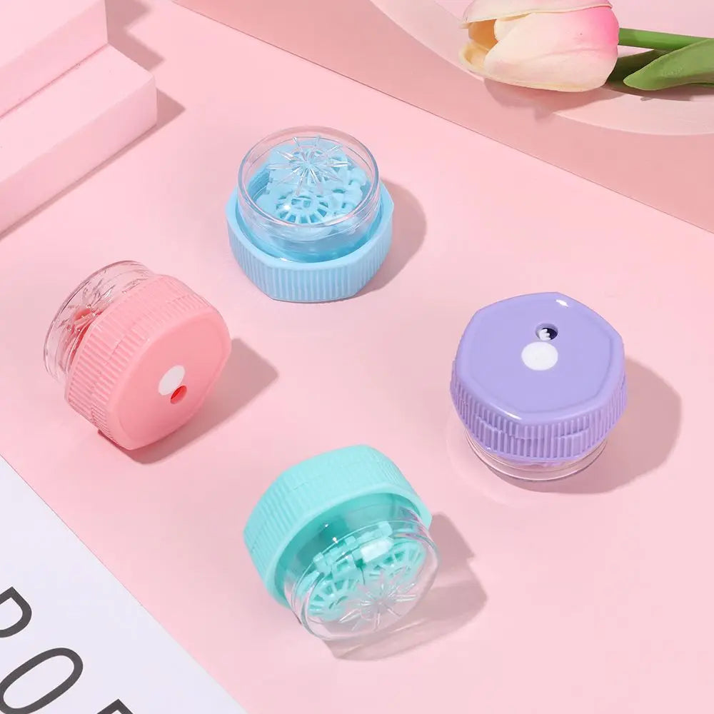 1PC Contact Lens Cleaner Case Portable Manually Rotatable Contact Lens Case Plastic Container Storage Holder Eyewear Accessories