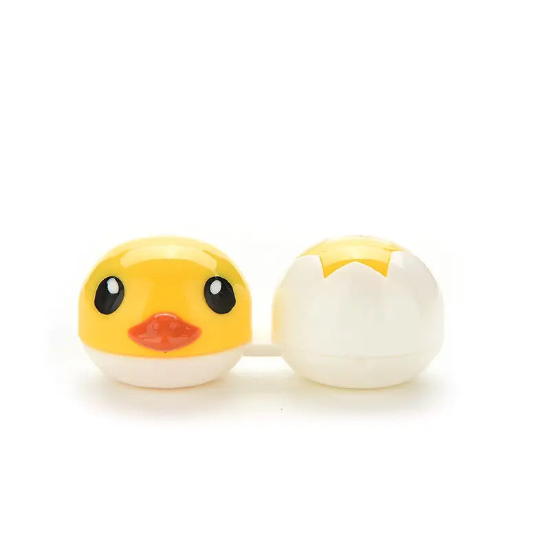 Cute Mini Eyewear Accessories Cartoon Duck Design Contact Lens Box Case Holder Container Case Simple and Cute