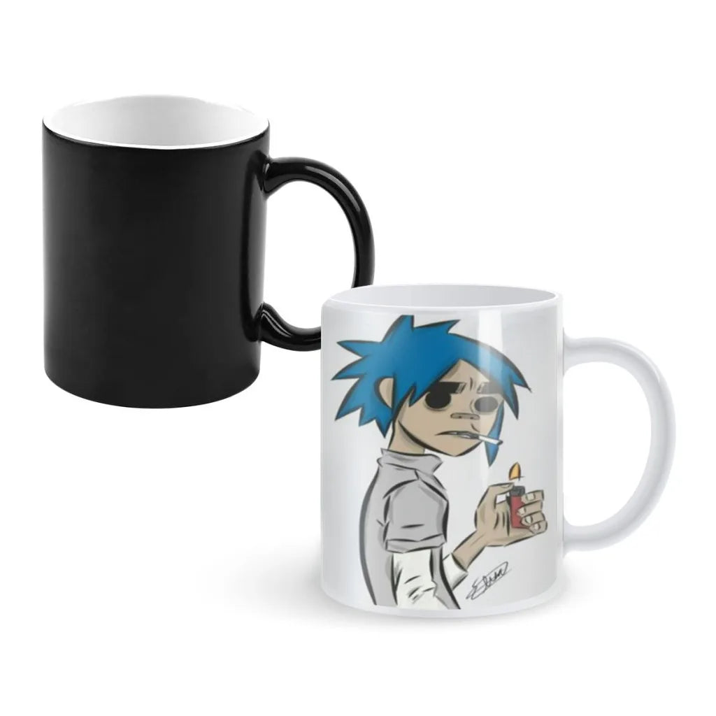 Retro Music Gorillaz Magic Hot Cold Heat Temperature Sensitive Color-Changing Coffee Tea Milk Mug Cup