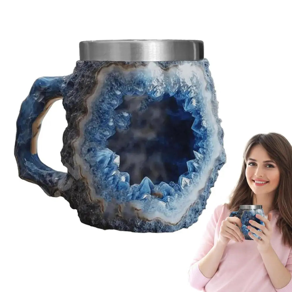 Mineral Crystal Design Decorative Coffee Mug Agate Crystal Texture Coffee Mug Agate Texture Hot Cold Water Cup For Boys Girls