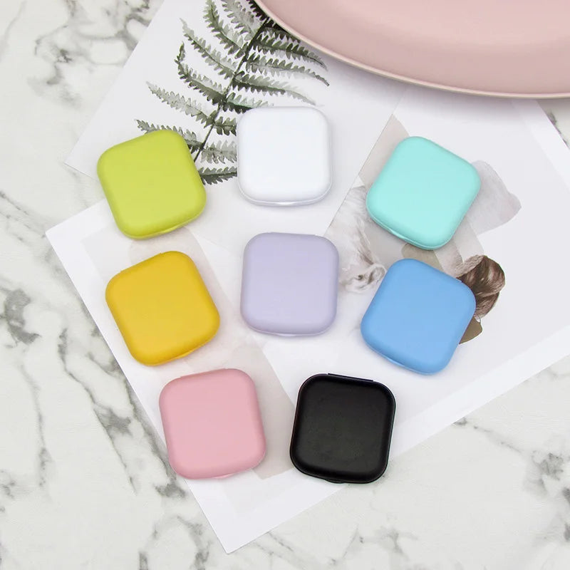 Smooth Pocket Portable Mini Contact Lens Case Easy Carry Colored Lenses Pupil Storage Box Mirror Container Lentes Travel Kit