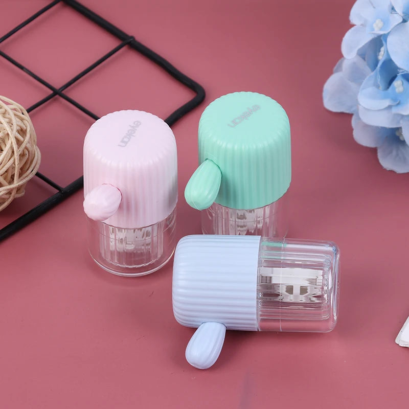 Contact Lens Cleaner Portable Manual Cleaning Cosmetic Contact Box Travel Contact Lens Case HL-830 Manual Rotary Cleaner