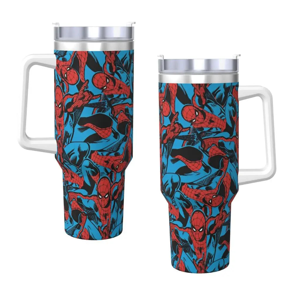 Stainless Steel Tumbler - Retro Spider-Man Themed Thermal Mug for Hot & Cold Drinks - Heat Preservation Car & Camping Water Bottle | 40 oz