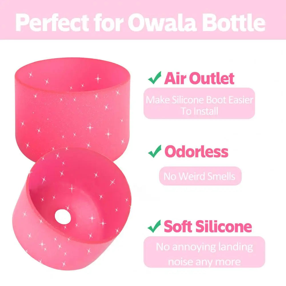 2Pcs Silicone Cup Boot for Owala 24/32oz Flask Anti-Slip Protective Sleeve BPA Free Cup Cover Accessories Bottle Protector