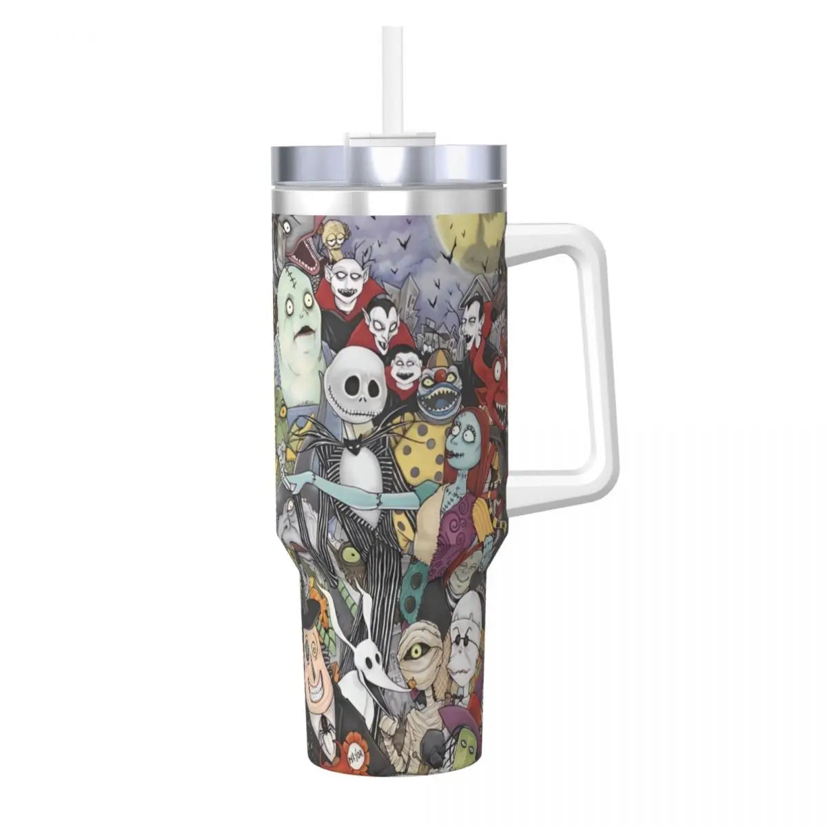 Nightmare Before Christmas 2025 Stainless Steel Tumbler Beach Mugs Cup 40oz Thermal Mug Portable Cold and Hot Milk Water Bottle