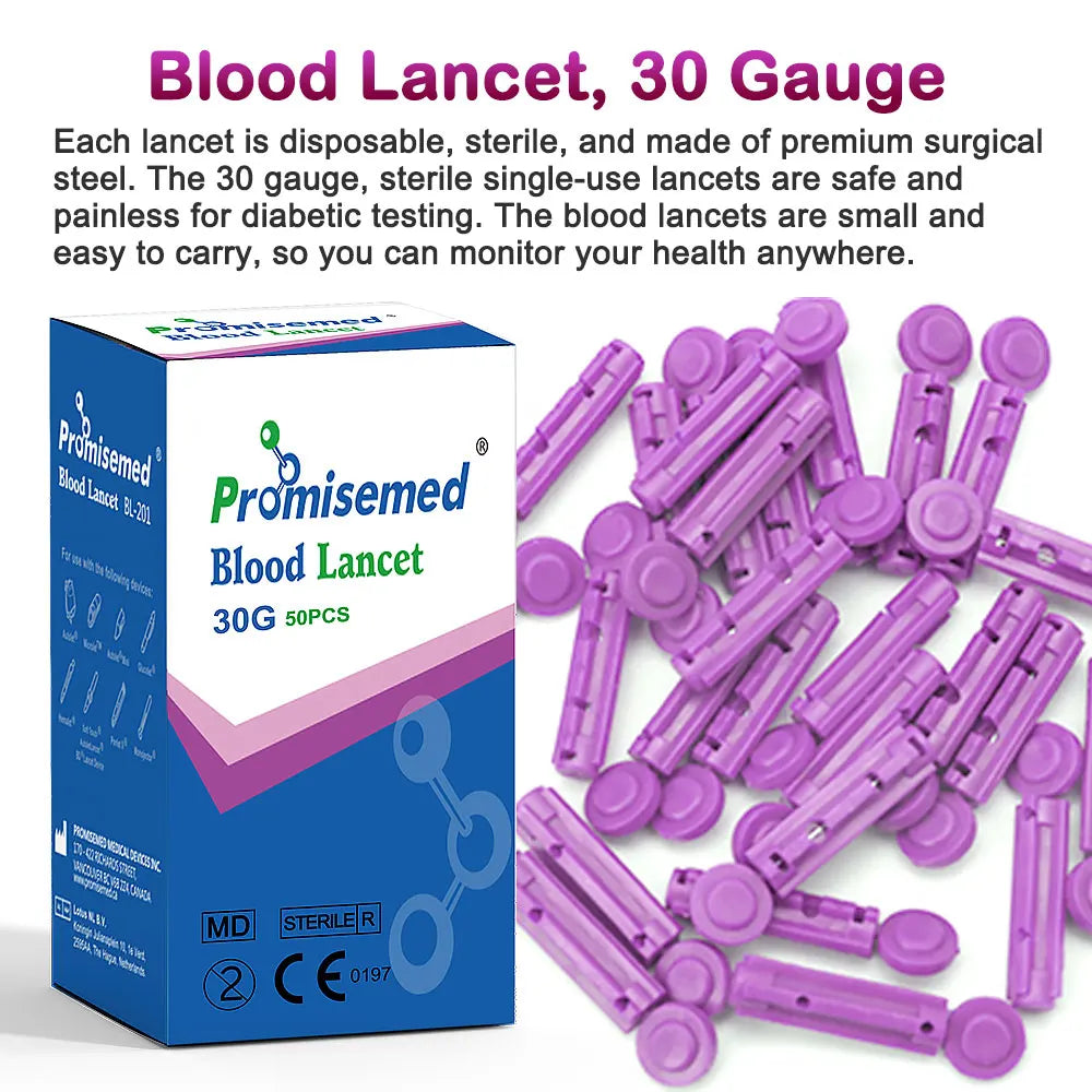 Lancets for Diabetes Blood Glucose Testing, Multicolored 30G Count Diabetic Lancets for Less Pain, Universal Sterile Needles